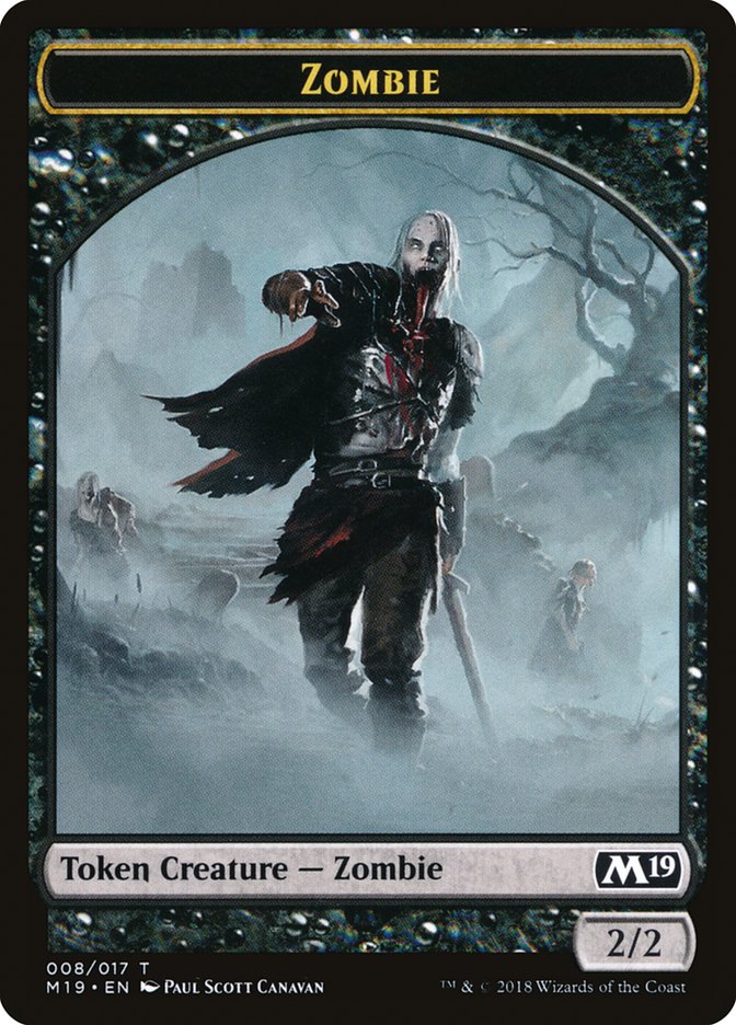 Knight // Zombie Double-Sided Token (Game Night) [Core Set 2019 Tokens] | Gamers Paradise