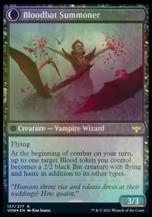 Voldaren Bloodcaster // Bloodbat Summoner [Innistrad: Crimson Vow Prerelease Promos] | Gamers Paradise