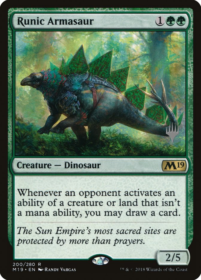 Runic Armasaur (Promo Pack) [Core Set 2019 Promos] | Gamers Paradise