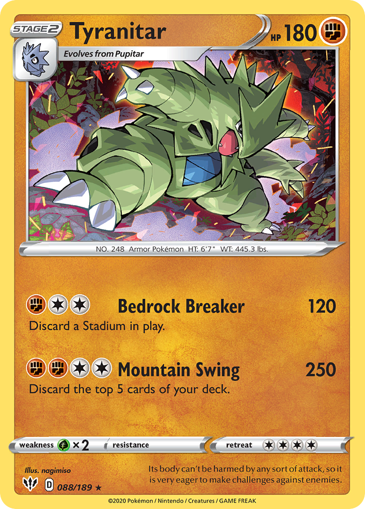 Tyranitar (088/189) [Sword & Shield: Darkness Ablaze] | Gamers Paradise