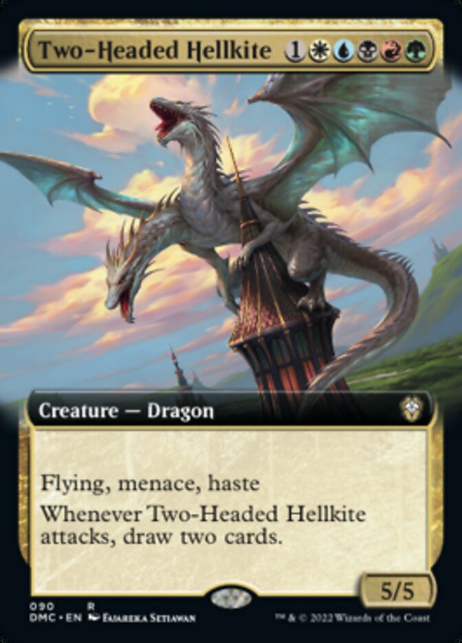 Two-Headed Hellkite (Extended Art) [Dominaria United Commander] | Gamers Paradise