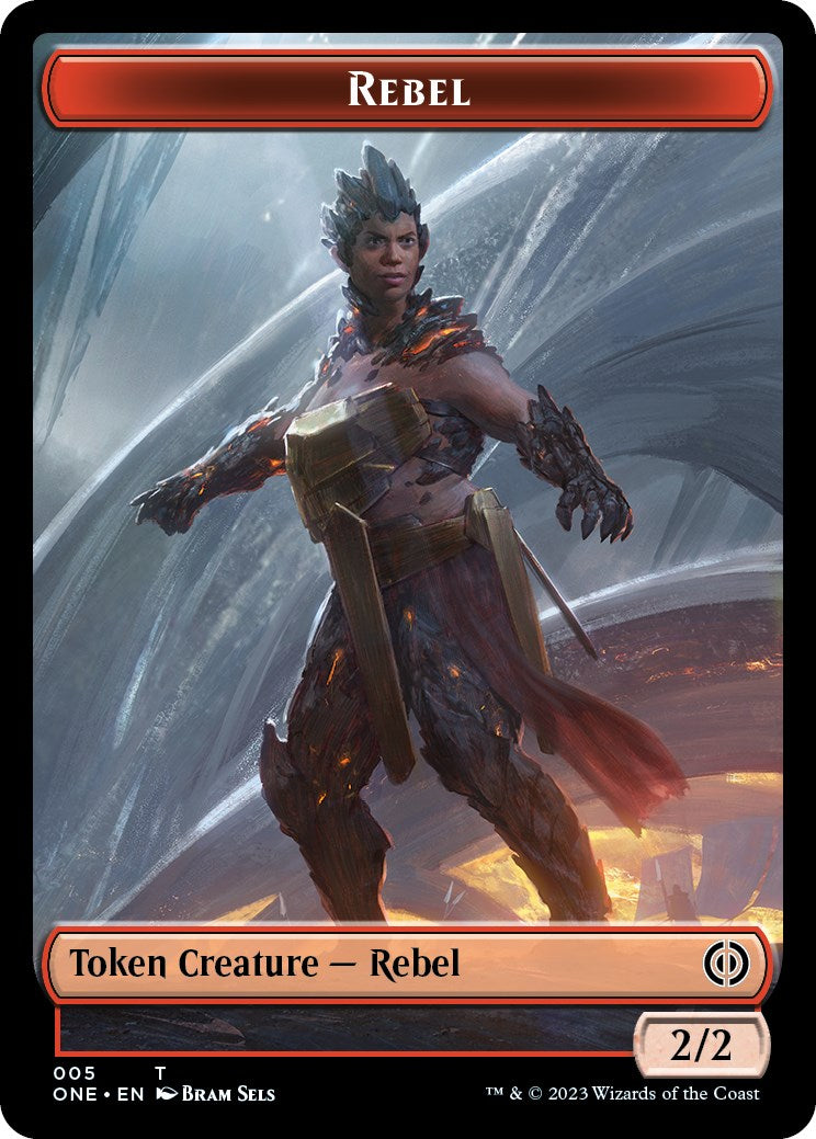 Rebel // Goblin Double-Sided Token [Phyrexia: All Will Be One Commander Tokens] | Gamers Paradise