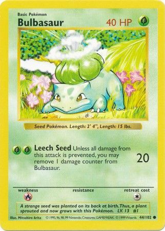 Bulbasaur (44/102) [Base Set Shadowless Unlimited] | Gamers Paradise