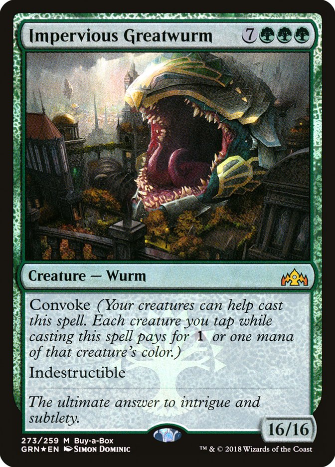 Impervious Greatwurm (Buy-A-Box) [Guilds of Ravnica] | Gamers Paradise