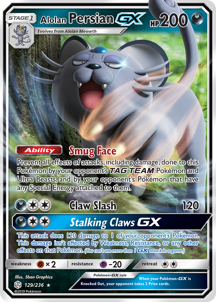 Alolan Persian GX (129/236) [Sun & Moon: Cosmic Eclipse] | Gamers Paradise