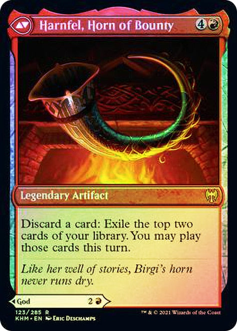 Birgi, God of Storytelling // Harnfel, Horn of Bounty [Kaldheim Prerelease Promos] | Gamers Paradise