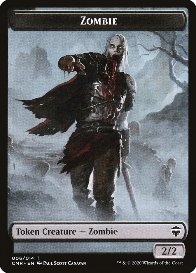 Horror // Zombie Double-Sided Token [Commander Legends Tokens] | Gamers Paradise