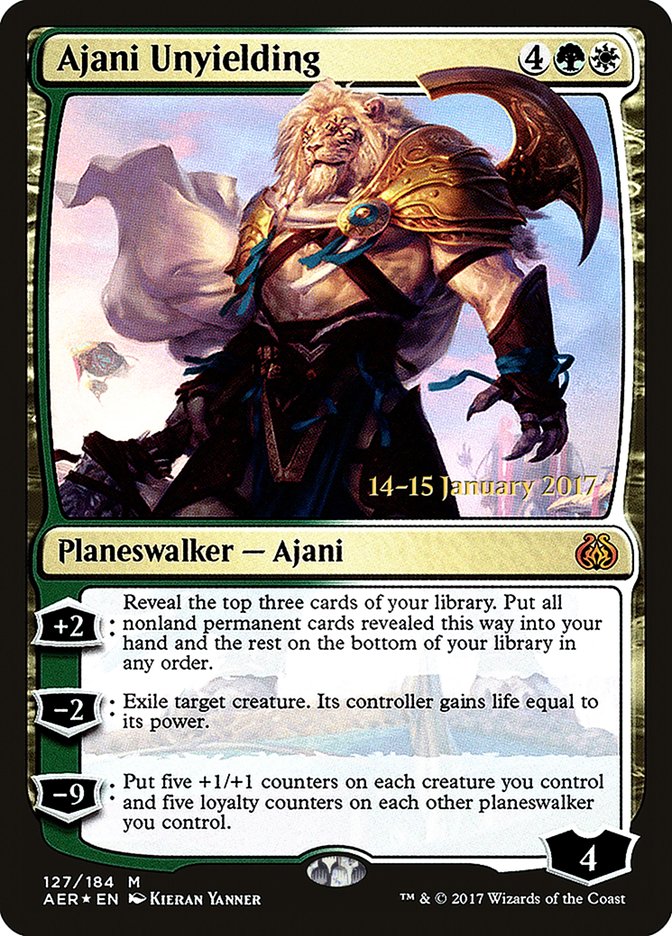 Ajani Unyielding [Aether Revolt Prerelease Promos] | Gamers Paradise