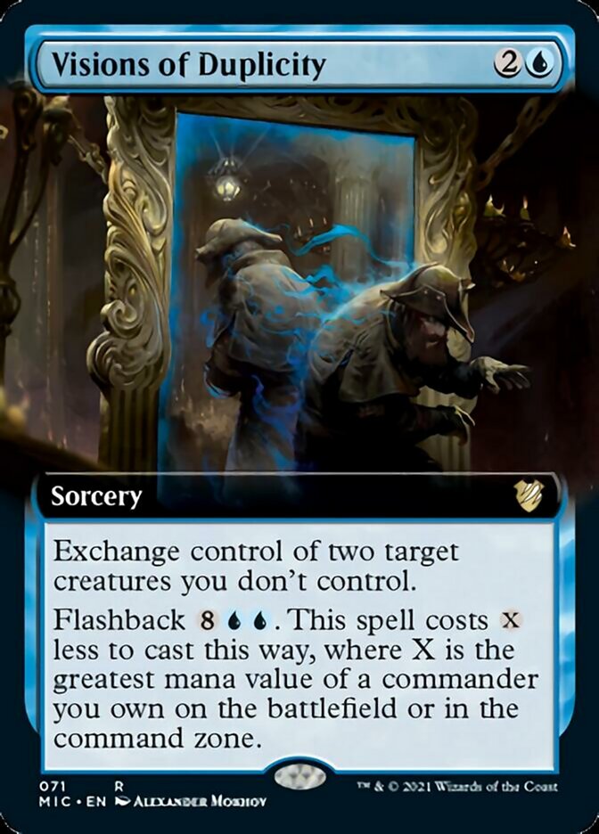 Visions of Duplicity (Extended Art) [Innistrad: Midnight Hunt Commander] | Gamers Paradise