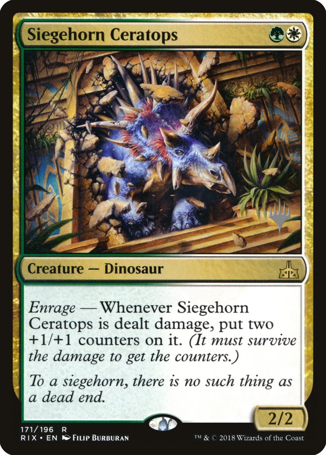 Siegehorn Ceratops (Promo Pack) [Rivals of Ixalan Promos] | Gamers Paradise