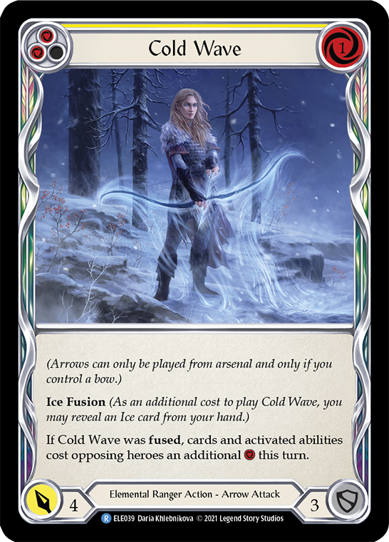 Cold Wave (Yellow) [ELE039] (Tales of Aria)  1st Edition Rainbow Foil | Gamers Paradise