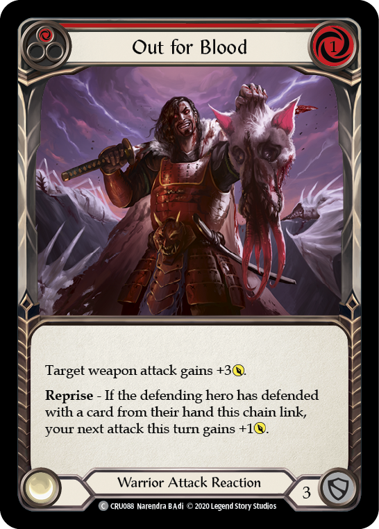 Out for Blood (Red) [CRU088] 1st Edition Rainbow Foil | Gamers Paradise