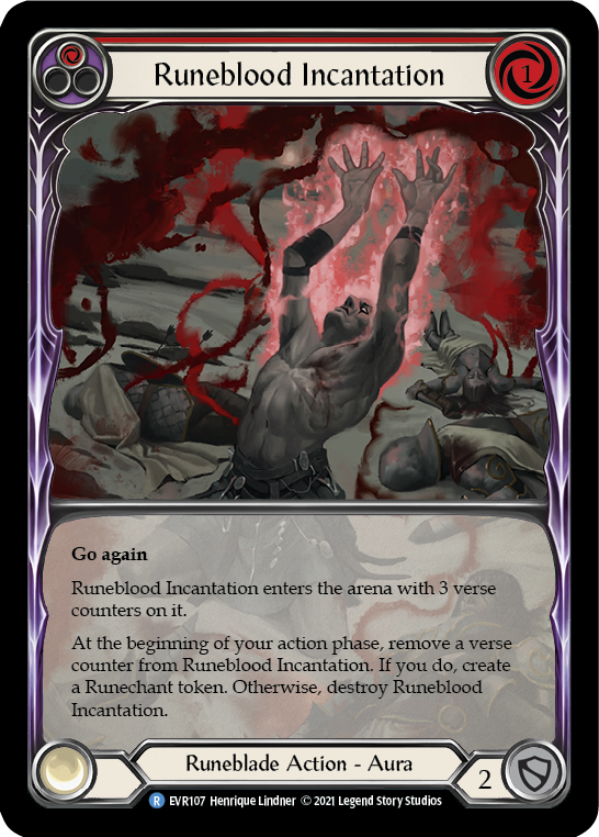 Runeblood Incantation (Red) [EVR107] (Everfest)  1st Edition Extended Art Rainbow Foil | Gamers Paradise