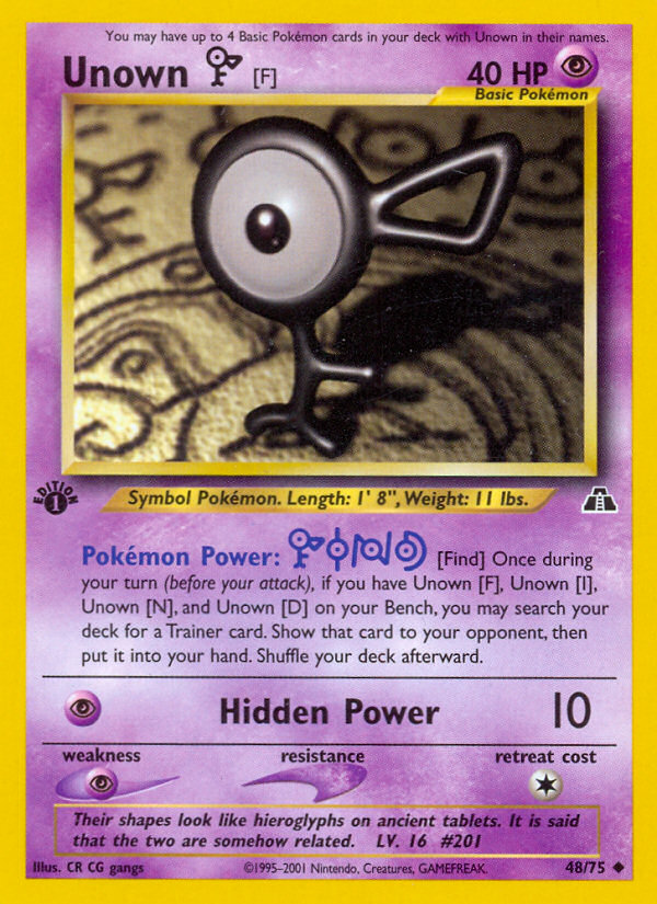 Unown [F] (48/75) [Neo Discovery 1st Edition] | Gamers Paradise