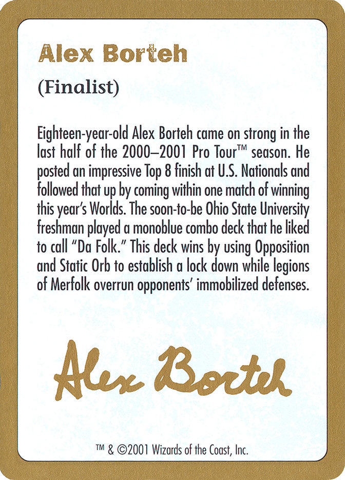 Alex Borteh Bio [World Championship Decks 2001] | Gamers Paradise