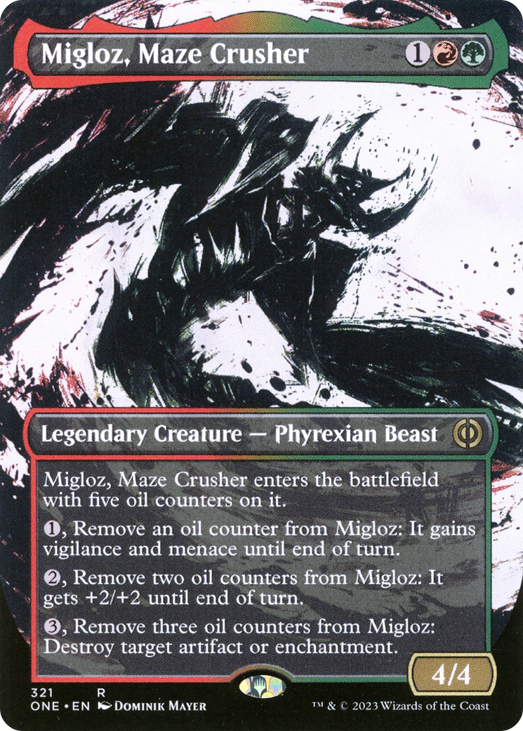 Migloz, Maze Crusher (Borderless Ichor) [Phyrexia: All Will Be One] | Gamers Paradise