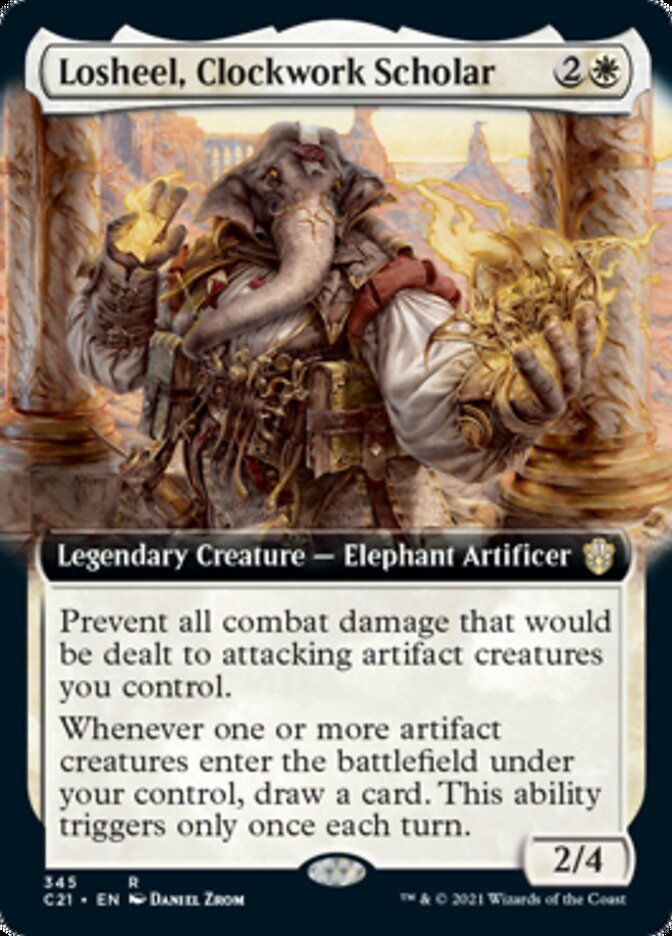 Losheel, Clockwork Scholar (Extended Art) [Commander 2021] | Gamers Paradise