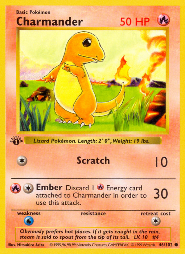 Charmander (46/102) (Shadowless) [Base Set 1st Edition] | Gamers Paradise