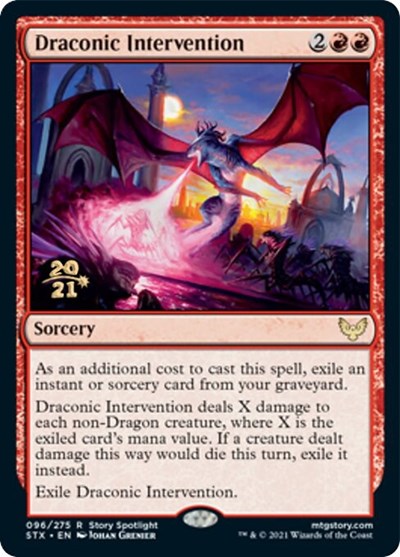 Draconic Intervention [Strixhaven: School of Mages Prerelease Promos] | Gamers Paradise