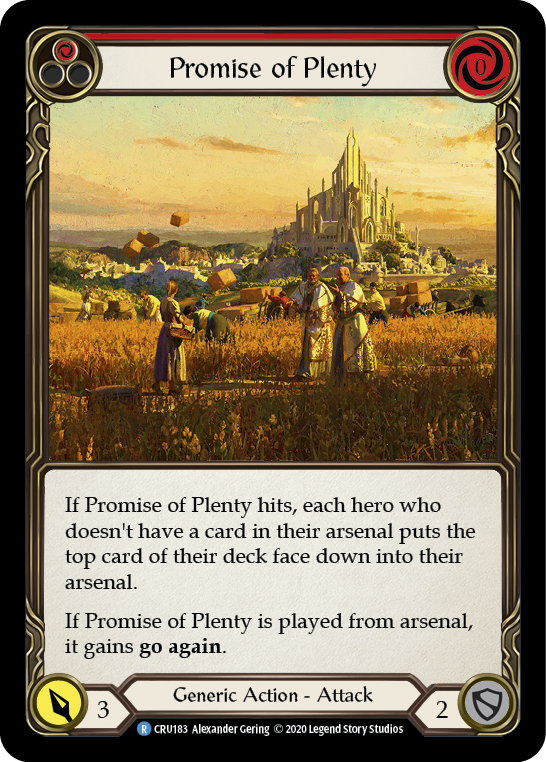 Promise of Plenty (Red) [CRU183] 1st Edition Rainbow Foil | Gamers Paradise