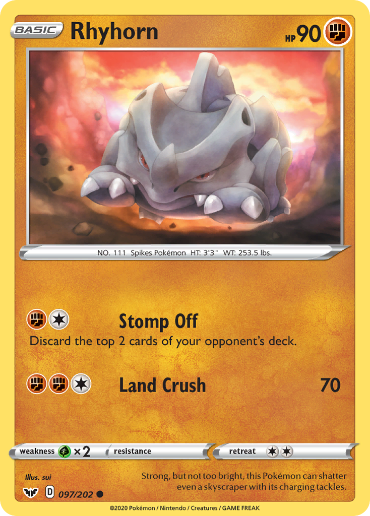 Rhyhorn (097/202) [Sword & Shield: Base Set] | Gamers Paradise