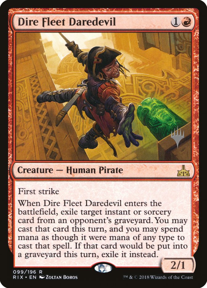 Dire Fleet Daredevil (Promo Pack) [Rivals of Ixalan Promos] | Gamers Paradise