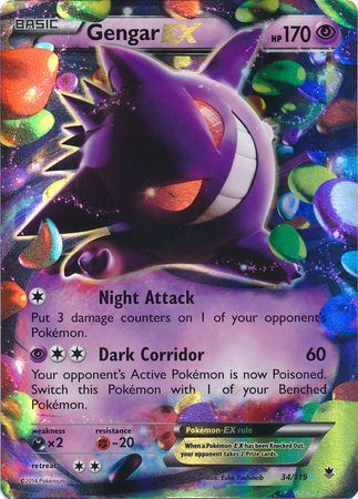 Gengar EX (34/119) (Jumbo Card) [XY: Phantom Forces] | Gamers Paradise