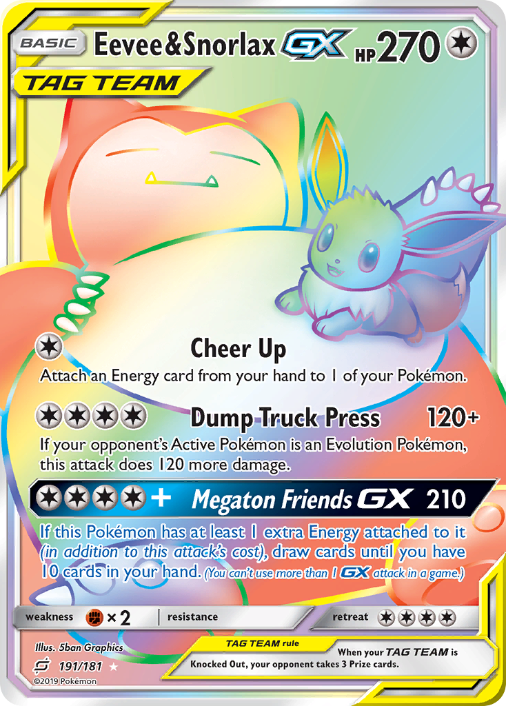 Eevee & Snorlax GX (191/181) [Sun & Moon: Team Up] | Gamers Paradise