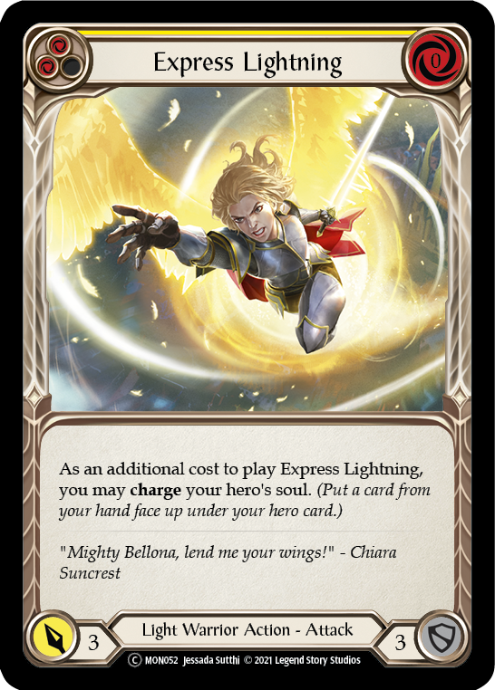 Express Lightning (Yellow) [U-MON052-RF] Unlimited Rainbow Foil | Gamers Paradise