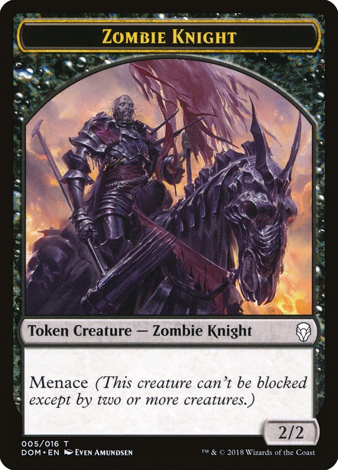 Zombie Knight Token [Dominaria Tokens] | Gamers Paradise