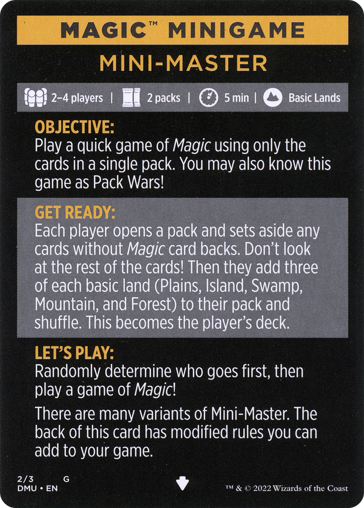 Mini-Master (Magic Minigame) [Commander Legends: Battle for Baldur's Gate Minigame] | Gamers Paradise