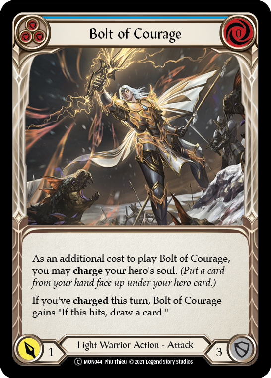 Bolt of Courage (Blue) [U-MON044-RF] Unlimited Rainbow Foil | Gamers Paradise