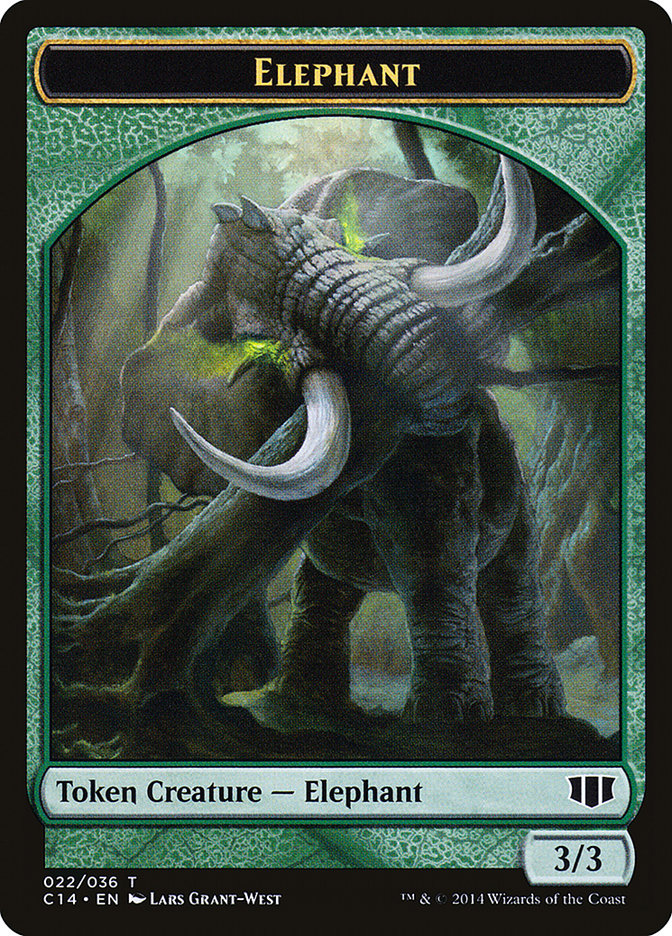 Elephant // Elf Warrior Double-Sided Token [Commander 2014 Tokens] | Gamers Paradise