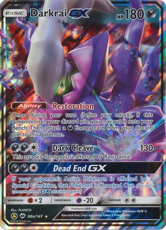 Darkrai GX (88a/147) (Alternate card) (Jumbo Card) [Sun & Moon: Burning Shadows] | Gamers Paradise