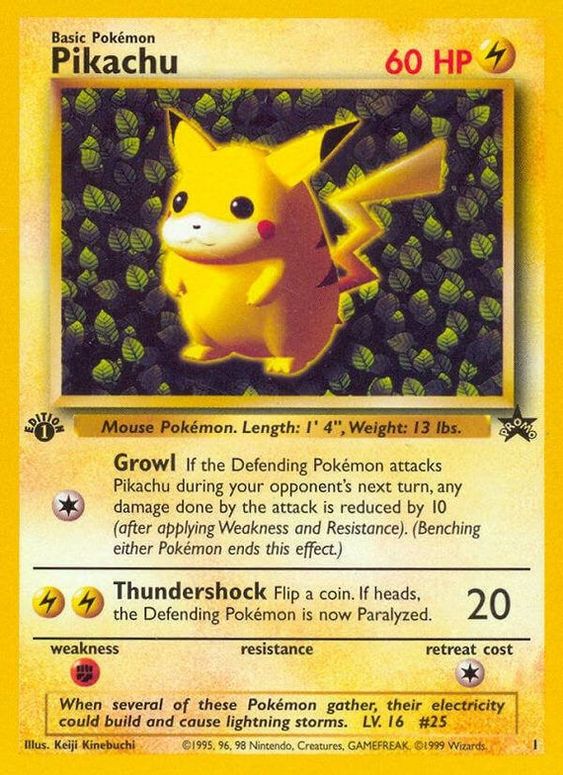 Pikachu (1) (1st Edition Misprint Promo) [Wizards of the Coast: Black Star Promos] | Gamers Paradise