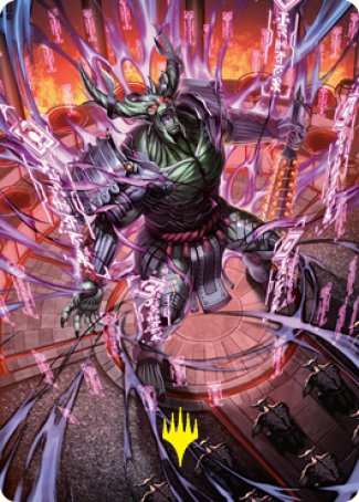 Hidetsugu, Devouring Chaos Art Card (Gold-Stamped Signature) [Kamigawa: Neon Dynasty Art Series] | Gamers Paradise