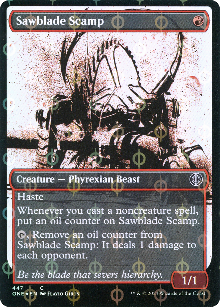 Sawblade Scamp (Showcase Ichor Step-and-Compleat Foil) [Phyrexia: All Will Be One] | Gamers Paradise