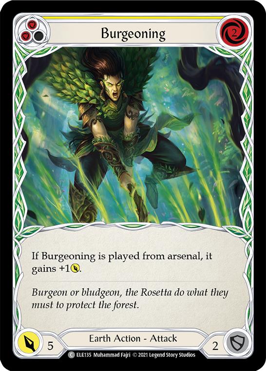 Burgeoning (Yellow) [ELE135] (Tales of Aria)  1st Edition Normal | Gamers Paradise
