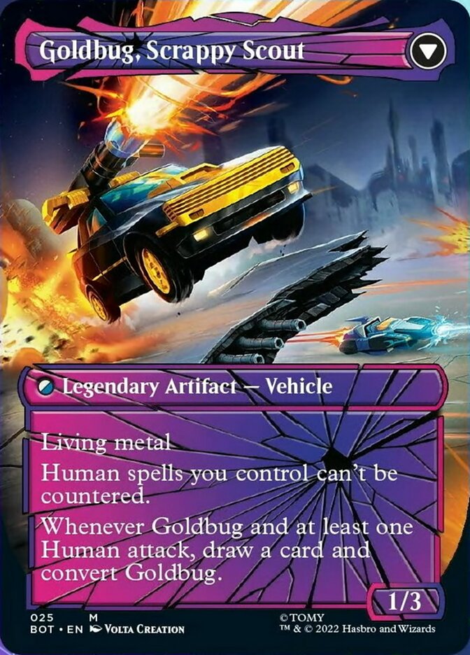 Goldbug, Humanity's Ally // Goldbug, Scrappy Scout (Shattered Glass) [Universes Beyond: Transformers] | Gamers Paradise