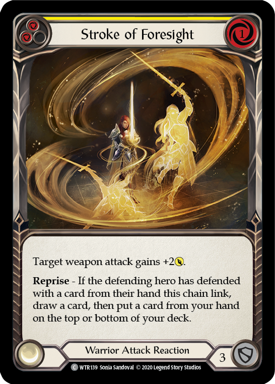 Stroke of Foresight (Yellow) [U-WTR139] (Welcome to Rathe Unlimited)  Unlimited Rainbow Foil | Gamers Paradise