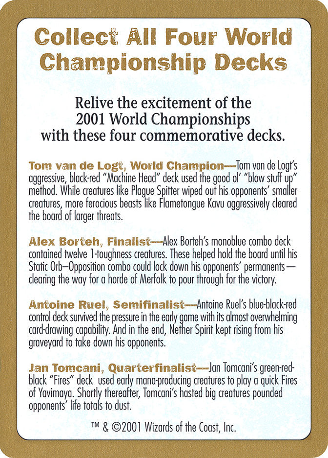 2001 World Championships Ad [World Championship Decks 2001] | Gamers Paradise
