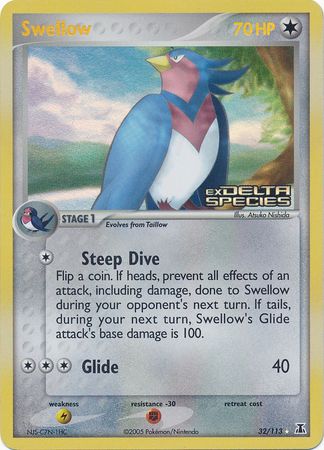 Swellow (32/113) (Stamped) [EX: Delta Species] | Gamers Paradise