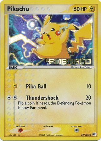 Pikachu (60/106) (Stamped) [EX: Emerald] | Gamers Paradise