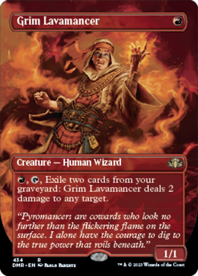 Grim Lavamancer (Borderless Alternate Art) [Dominaria Remastered] | Gamers Paradise