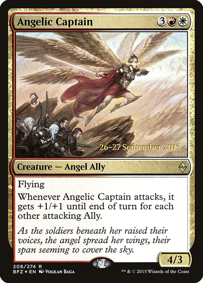 Angelic Captain [Battle for Zendikar Prerelease Promos] | Gamers Paradise