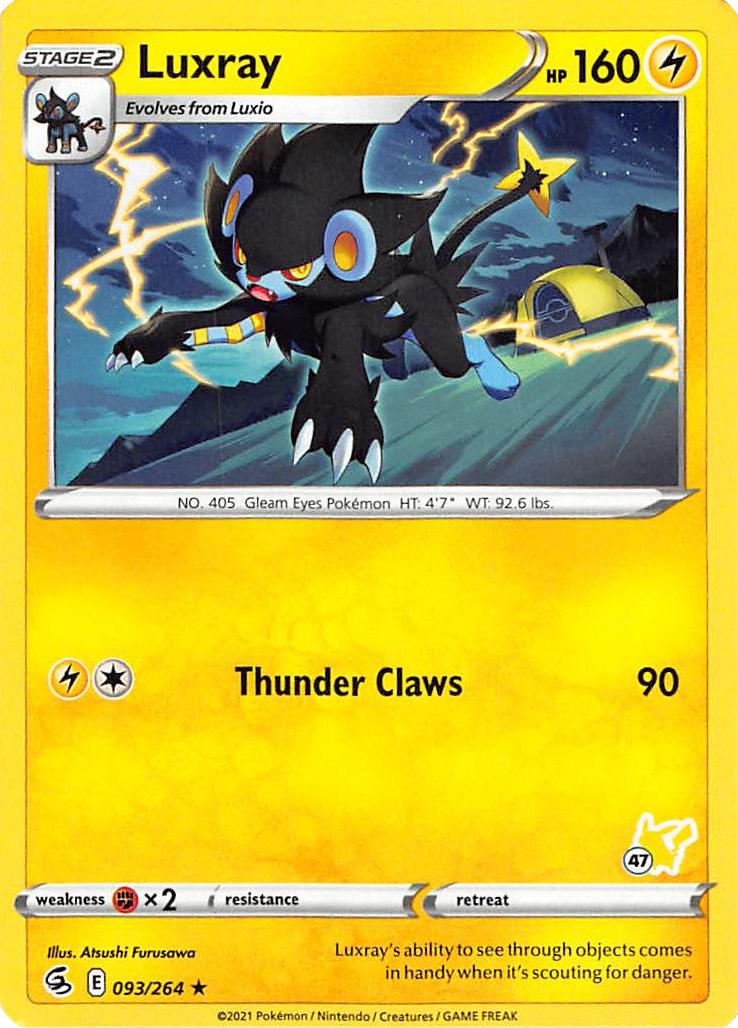 Luxray (093/264) (Pikachu Stamp #47) [Battle Academy 2022] | Gamers Paradise