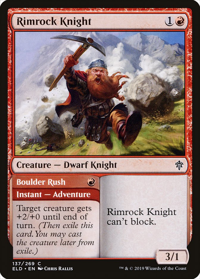 Rimrock Knight // Boulder Rush [Throne of Eldraine] | Gamers Paradise