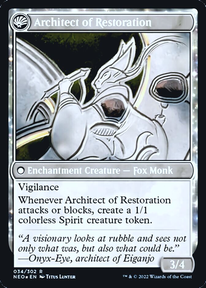 The Restoration of Eiganjo // Architect of Restoration [Kamigawa: Neon Dynasty Prerelease Promos] | Gamers Paradise