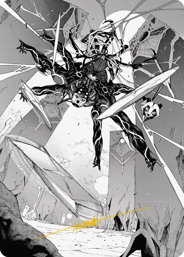 Kaito, Dancing Shadow 2 Art Card (Gold-Stamped Signature) [Phyrexia: All Will Be One Art Series] | Gamers Paradise