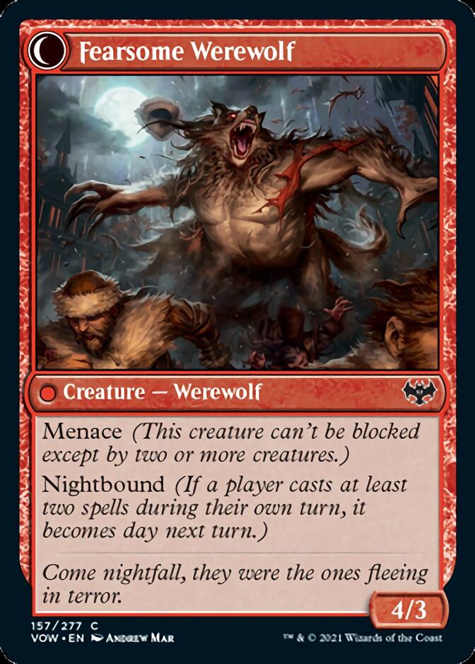 Fearful Villager // Fearsome Werewolf [Innistrad: Crimson Vow] | Gamers Paradise